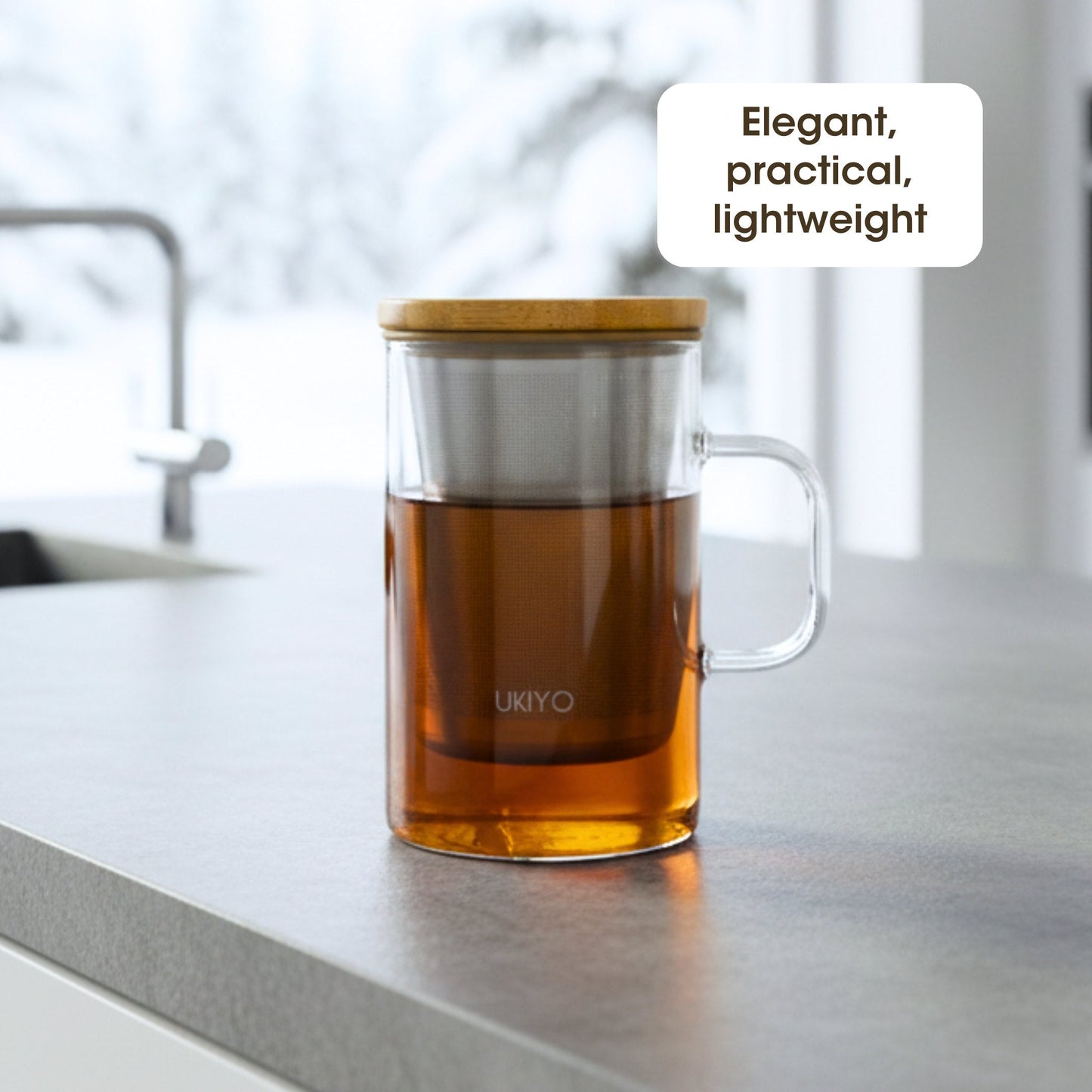 Ukiyo Wood - Glass & Stainless Steel Tea Infuser